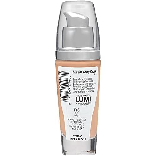 L'Oréal Paris True Match Lumi Healthy Luminous Makeup, N5 True Beige, 1 fl. oz. Beauty & Personal Care L'Oreal Paris