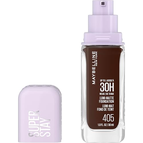 Maybelline Super Stay Lumi-Matte Foundation, Lightweight and Buildable Full Coverage Foundation Makeup For Up To 30HR Wear, 405, 1 Count