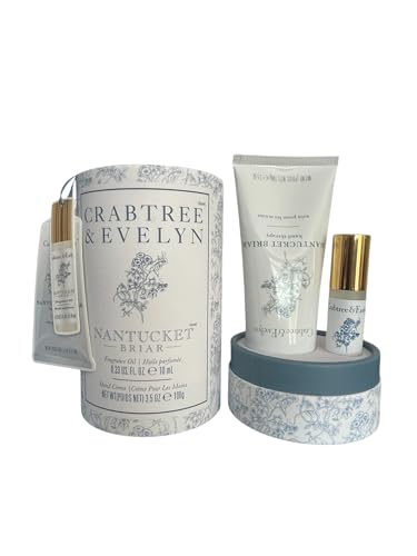 Crabtree & Evelyn Nantucket Briar Fragrance Oil Rollerball 0.33oz & Hand Creme 3.5oz Set Beauty & Personal Care Crabtree & Evelyn