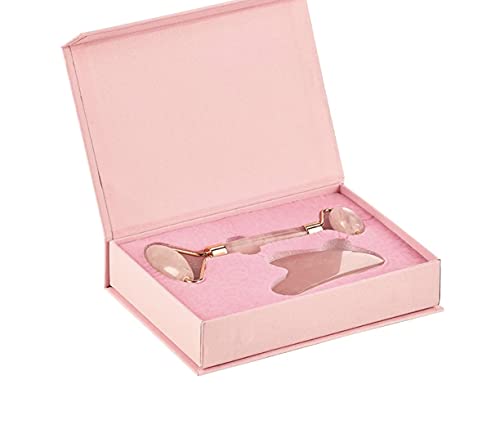 Face Roller Skin Care - Jade Roller Gua Sha Set, Rose Quartz Face Roller | Ultimate Facial Skin Care Products & Beauty Products Tools | Jade Facial Beauty & Personal Care June Berry