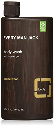 Every Man Jack Body Wash And Shower Gel 16.9 Ounce Sandalwood (499ml) (2 Pack) Beauty & Personal Care Every Man Jack