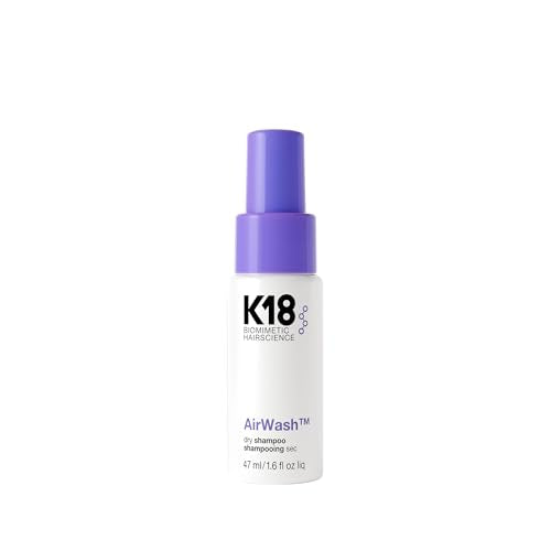 K18 AirWash Travel Non Aerosol Dry Shampoo Spray - Odor Eliminating Dry Shampoo for Women with No White Cast - Fresh Hair + Scalp for 3 Days - Absorbs Beauty and Personal Care K18 Default Title