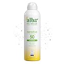 Alba Botanica Sensitive Sunscreen Spray for Face and Body, Fragrance-Free, Broad Spectrum SPF 50, Water Resistant, 5 fl. oz. Bottle Beauty & Personal Care Alba Botanica