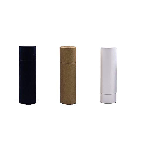 Paperboard Lip Balm Tubes,Cardboard Krafts Lipstick Tube Empty Lip Balm Container Round Paper Solid Perfume Tubes,10pcs (Black) Beauty & Personal Care glasstore
