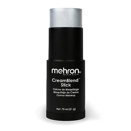 Mehron Makeup CreamBlend Stick | Face Paint, Body Paint, & Foundation Cream Makeup | Perfect for Halloween .75 oz (21 g) (Silver) Beauty & Personal Care Mehron