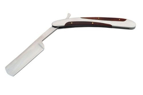 General Edge Traditional Straight Razor, Silver, 5 1/2" Closed, Wood & Stainless Steel Handle, Unisex-Adults Beauty and Personal Care General Edge