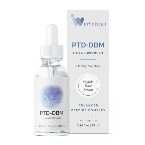InfiniWell PTD-DBM Peptide Hair Serum for Fuller-Looking Hair - Scalp Treatment for Visible Growth & Follicle Renewal - Reinforce Restoration, Strand