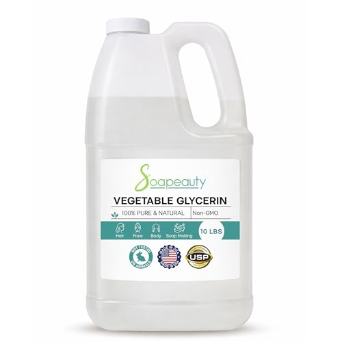 VEGETABLE GLYCERIN USP Grade | 100% Pure Natural Non-GMO | Face, Skin, Hair Moisturizer, Soap Making, DIY | 10 lb Beauty & Personal Care Soapeauty