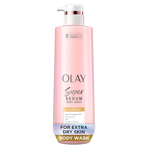 Olay Super Serum Body Wash for Extra Dry Skin, 24hr Long Lasting Hydration, 5+ Ingredient Complex for Bright Even Firm Luminous Skin, 18.5 fl oz Beauty & Personal Care Olay