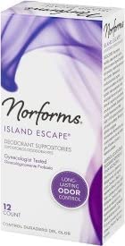 Norforms Feminine Deodorant Suppositories, Long Lasting Odor Control, Island Escape scent, 12 Count. (Pack of 7) Beauty and Personal Care Norforms