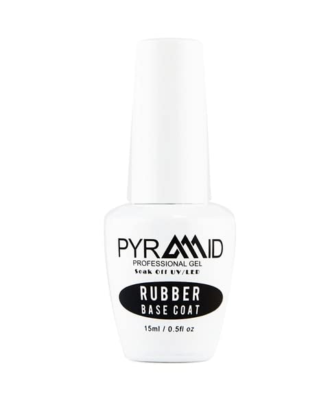 Pyramid Professional Gel Soak Off UV/LED Gel Top Base Coat Nail Polish Manicure Lacquer Matte Velvet Chrome Rubber Base (Base Coat 0.5oz)