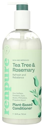 Renpure Plant Based Tea Tree and Rosemary Refresh and Rebalance Conditioner - Soothes Dry Scalp - Delivers Moisture and Shine - Gentle Formula - Dye Beauty & Personal Care RENPURE