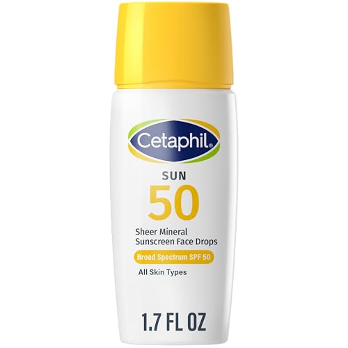 Cetaphil Sheer Mineral Liquid Sunscreen for Face, 100% Mineral UVA/UVB Filters, Zinc Oxide Broad Spectrum SPF 50 Formulated for Sensitive Skin Beauty & Personal Care Cetaphil