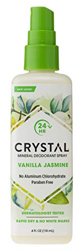Crystal Deodorant Spray 4 Ounce Vanilla & Jasmine (Pack of 3) Beauty & Personal Care Crystal Essence