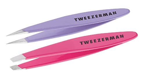 Tweezerman Mini Slant and Point Tip Tweezer - Tweezers Set for Eyebrows, Facial Hair, Ingrown Hairs Beauty & Personal Care Tweezerman
