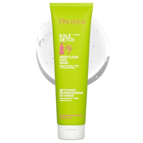 Pacifica Kale Detox Face Wash for Oily & Acne-Prone Skin, Deep Cleansing Facial Cleanser & Makeup Remover with Super Greens Kale, Seaweed & Clay, 5 fl Beauty & Personal Care Pacifica