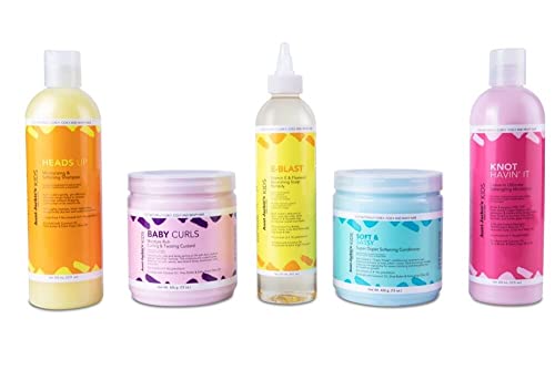 Aunt Jackie’s Kids Hair Care Bundle - 5 Full-Size Products for Easier Combing, Styling & Nourishing Hair - Made with Natural Herbal & Botanical Beauty & Personal Care Aunt Jackie's