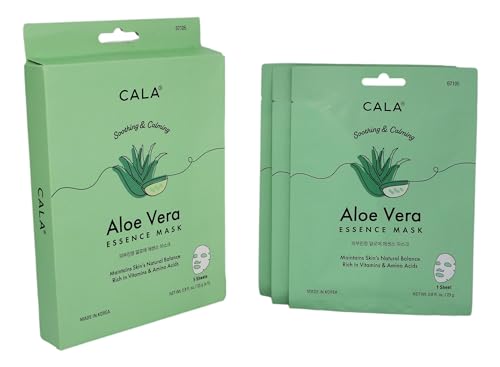 Cala essence facial mask sheets 5 count, 5 Count (Aloe Vera) Beauty & Personal Care Cala