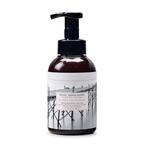 Michel Design Works Foaming Hand Soap 16.9oz, Sea Salt & Sand Scent and Design, Shea Butter and Aloe Vera Blend, Beautiful Container with Pump Beauty & Personal Care Michel Design Works