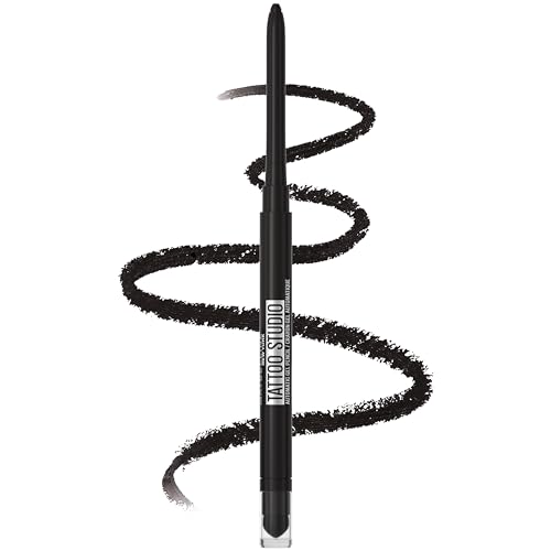 Maybelline Tattoo Studio Automatic Gel Pencil Waterproof Eyeliner, Blendable, Smudge Resistant, Matte Eyeliner For Up To 36HR Wear, Pitch Black Beauty & Personal Care MAYBELLINE