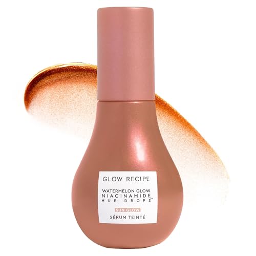 Glow Recipe Hue Drops Bronzing Drops, Tinted Face Serum, Glow Primer + Liquid Highlighter, Niacinamide + Hyaluronic Acid, Radiant Warm Glow, Sunglow Beauty & Personal Care Glow Recipe