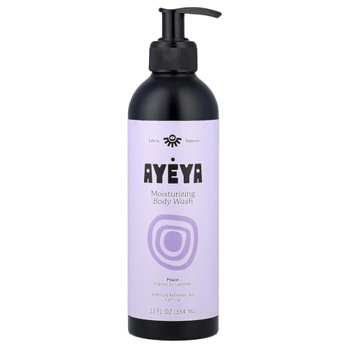 AYÉYA Peace Moisturizing Body Wash - Lavender, Ginger & Patchouli Infused Vegan Cleanser | Calming Body Wash for Sensitive Skin | 12 Fl Oz Beauty & Personal Care Ayeya