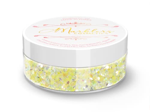 MARBLERS Mixed Shaped Face & Body Glitter [Yellow] 0.18oz (5g) | Chunky | Chopped | Flake |Non-Toxic | Vegan | Cruelty-Free | Festival, Rave & Party Beauty & Personal Care MARBLERS