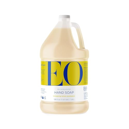 EO Liquid Hand Soap Refill, 1 Gallon, Lemon and Eucalyptus, Organic Plant-Based Gentle Cleanser with Pure Essential Oils Beauty & Personal Care EO
