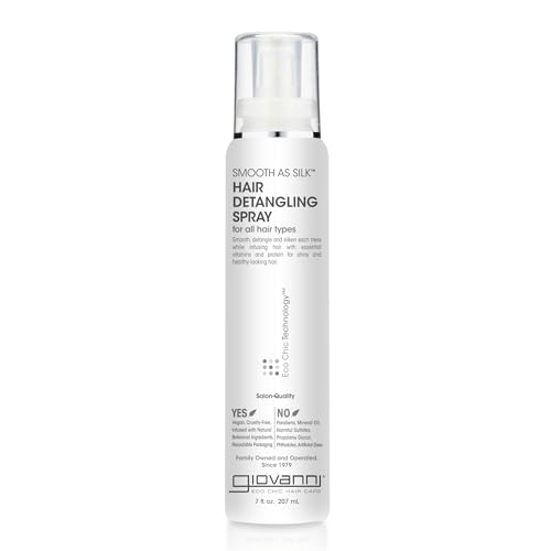 GIOVANNI Smooth As Silk Hair Detangling Spray - Detangles and Silkens Tresses, Made with Essential Vitamins and Proteins, Helps Shine your Hair - 7 oz Beauty & Personal Care GIOVANNI