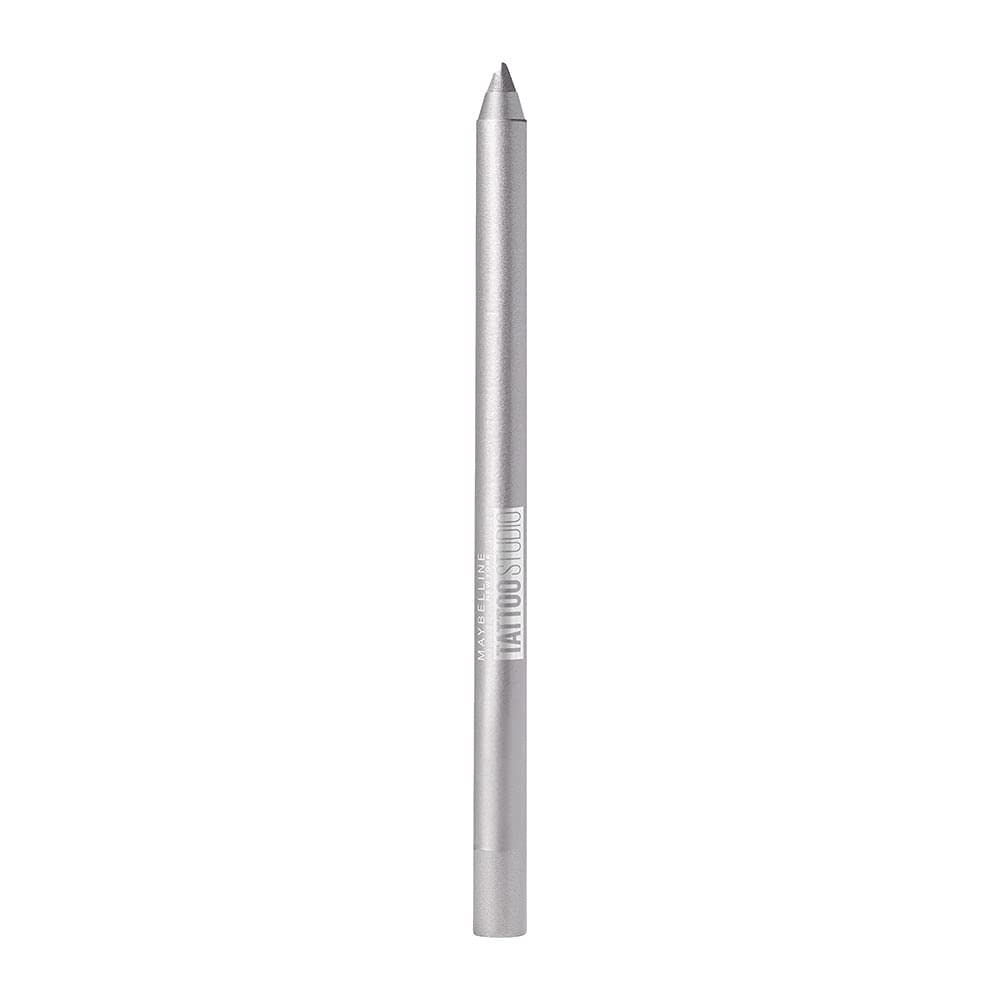 Maybelline TattooStudio Long-Lasting Sharpenable Eyeliner Pencil, Glide on Smooth Gel Pigments with 36 Hour Wear, Waterproof, Sparkling Silver, 1