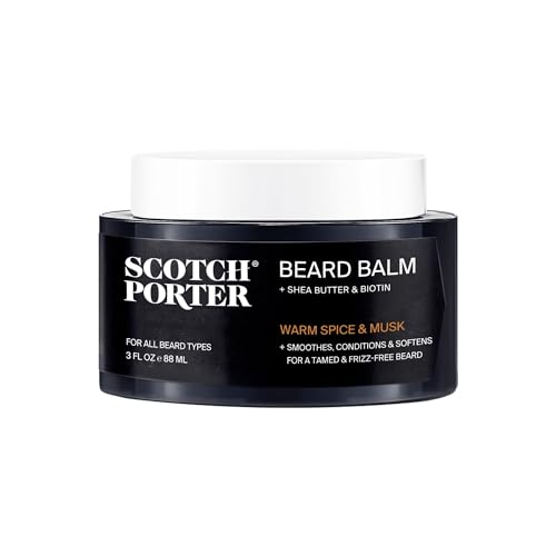 Scotch Porter Conditioning Beard Balm - Smooth, Shape, Moisturize & Soften Coarse, Dry Facial Hair while Encouraging Growth for a Beauty & Personal Care Scotch Porter