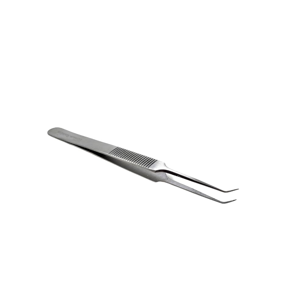Professional Eyelash Tweezers Sharp, Needle Nose, Stainless Steel, Tweezers Precision Pluckers 4.75" with Fine Precision Tips for Facial Hair Beauty and Personal Care HIGH TECH INSTRUMENTS