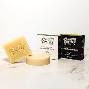 Spinster Sisters Natural Hair Care Set, Rosemary Mint - Shampoo Bar, Conditioner Bar, Brown Dry Shampoo - Homemade, sulfate-free, moisturizing Beauty & Personal Care Spinster Sisters
