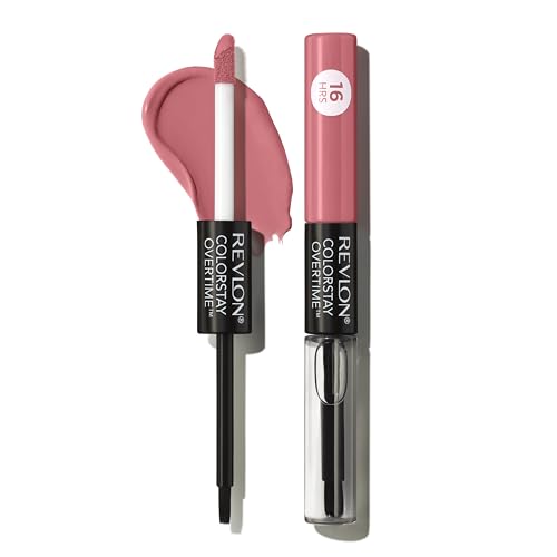 Revlon Liquid Lipstick with Clear Lip Gloss, ColorStay Overtime Lipcolor, Dual Ended with Vitamin E, 550 Blush Hour, 0.07 Fl Oz Beauty & Personal Care REVLON