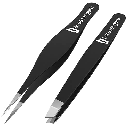 Tweezer Guru Ingrown Hair Tweezers - Pointed Precision Tweezers for Eyebrows & Ingrown Hair Removal - Blackhead and Splinter Tweezer with Sharp Needle Beauty & Personal Care TWEEZER GURU