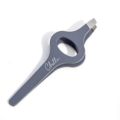 Chella Eyebrow Tweezers, Rubber Coated Stainless Steel Slanted Brow Tweezer Beauty & Personal Care Chella