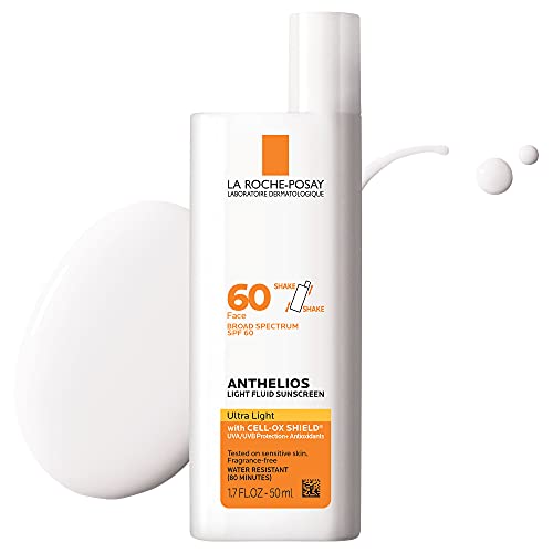 La Roche-Posay Anthelios Light Fluid Facial Sunscreen SPF 60, Lightweight Sunscreen For Face, Fluid Texture, Broad Spectrum SPF + Antioxidants, Oil Beauty & Personal Care La Roche-Posay