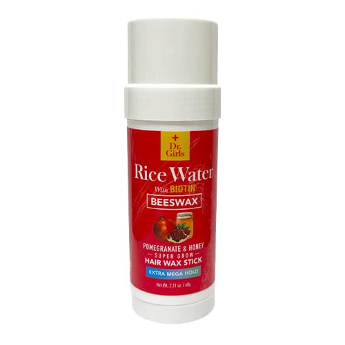 Dr.Girls Rice Water Extra Mega Hold Hair Beeswax Stick 2.11oz/ 60g (Pomegranate & Honey) Beauty & Personal Care Dr.Girls