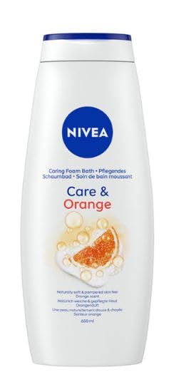 NIVEA Care & Orange Foam Bath 650 ml (21.98 fl oz) Refreshing Bubble Bath with Citrus Scent, Gentle Cleansing Formula, Everyday Bath Care for Adults Beauty and Personal Care NIVEA