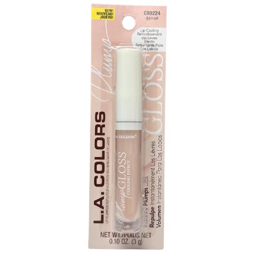 LA Colors Light Pink Lip Plumping Gloss - Damsel, High-Shine Lip Plumper Gloss, 0.10 oz Beauty & Personal Care L.A. COLORS