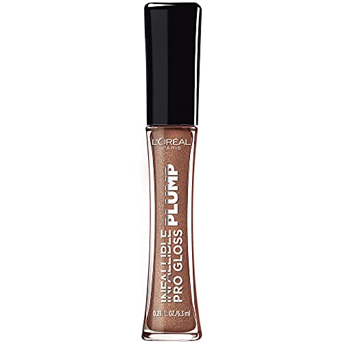 L'Oreal Paris Infallible Pro Gloss Plump Lip Gloss with Hyaluronic Acid, Long Lasting Plumping Shine, Lips Look Instantly Fuller and More Plump