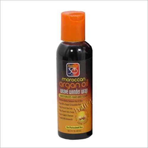 Salon Pro 30 Sec Moroccan Argan Oil Weave Wonder Wrap Moisturizes Hair & Scalp 2oz - Dark