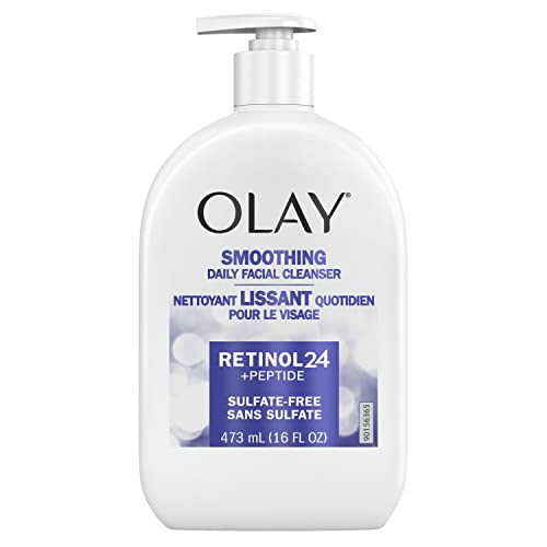 Olay Face Wash, Daily Facial Cleanser with Retinol, Peptides & Glycerin - Smoothing, Noursihes Skin Surface, Hydrates while Cleansing - Sulfate-Free Beauty & Personal Care Olay