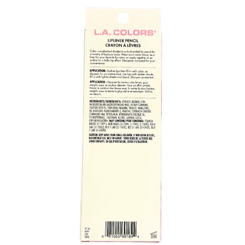 LA Colors Matte Pink Dual Lipliner - Cuteness, Lipliner Pencil with sharpener, 0.13 oz Beauty & Personal Care L.A. COLORS