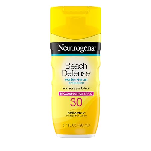 Neutrogena Sunscreen Lotion Beach Defense SPF 30, Face and Body Sunscreen, Hawaii Reef Act 104 Compliant, Octinoxate & Oxybenzone Free, Oil Free, Fast Beauty & Personal Care Neutrogena
