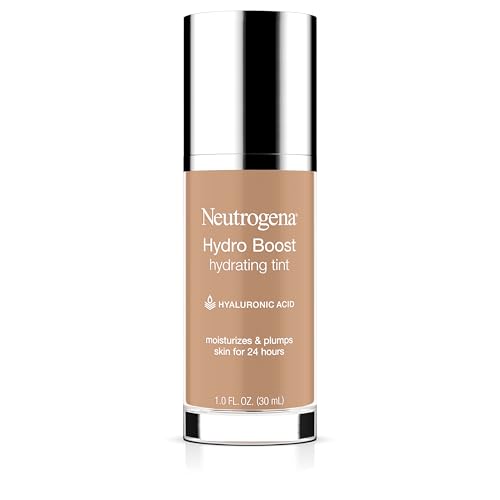 Neutrogena Hydro Boost Hydrating Tint Foundation Makeup for Dry Skin, with Hyaluronic Acid, Lightweight Oil-Free Water Gel, Non-Comedogenic, 40 Nude Beauty & Personal Care Neutrogena