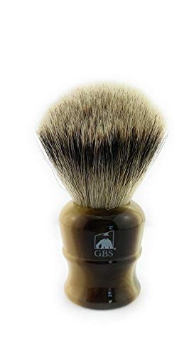 G.B.S Silvertip Badger Bristle Shaving Brush, Faux Horn Handle Extra Soft Bristles Beauty and Personal Care G.B.S