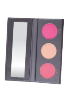 KAB Cosmetics - BlushMeUp Palette - Tricolor, Pressed-Powder Blush Palette with Compact Mirror - 3 Long-Lasting, Pink Blush Shades of Cruelty-Free