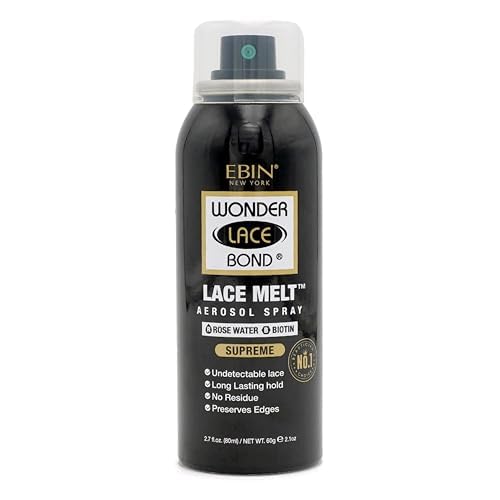 Wonder Lace Melt Aerosol Spray - Rose Water Biotin Infused 2.7 fl.oz./80ml Preserves Edges & Undetectable Lace Long lasting hold No Residue glueless Beauty & Personal Care WONDER LACE BOND