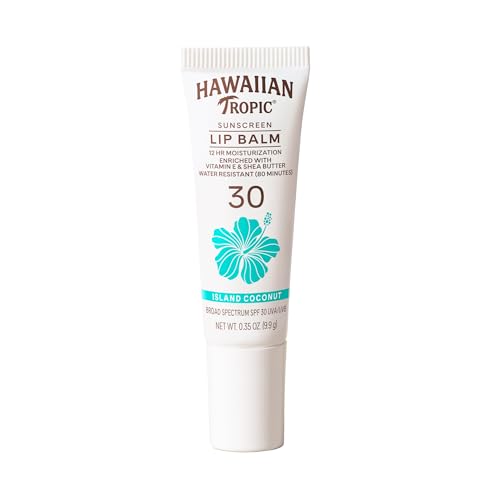 Hawaiian Tropic Lip Sunscreen SPF 30, Island Coconut | SPF Lip Balm, Beach Essentials, Travel Size Sunscreen for Lips, 0.3 oz Beauty & Personal Care Hawaiian Tropic